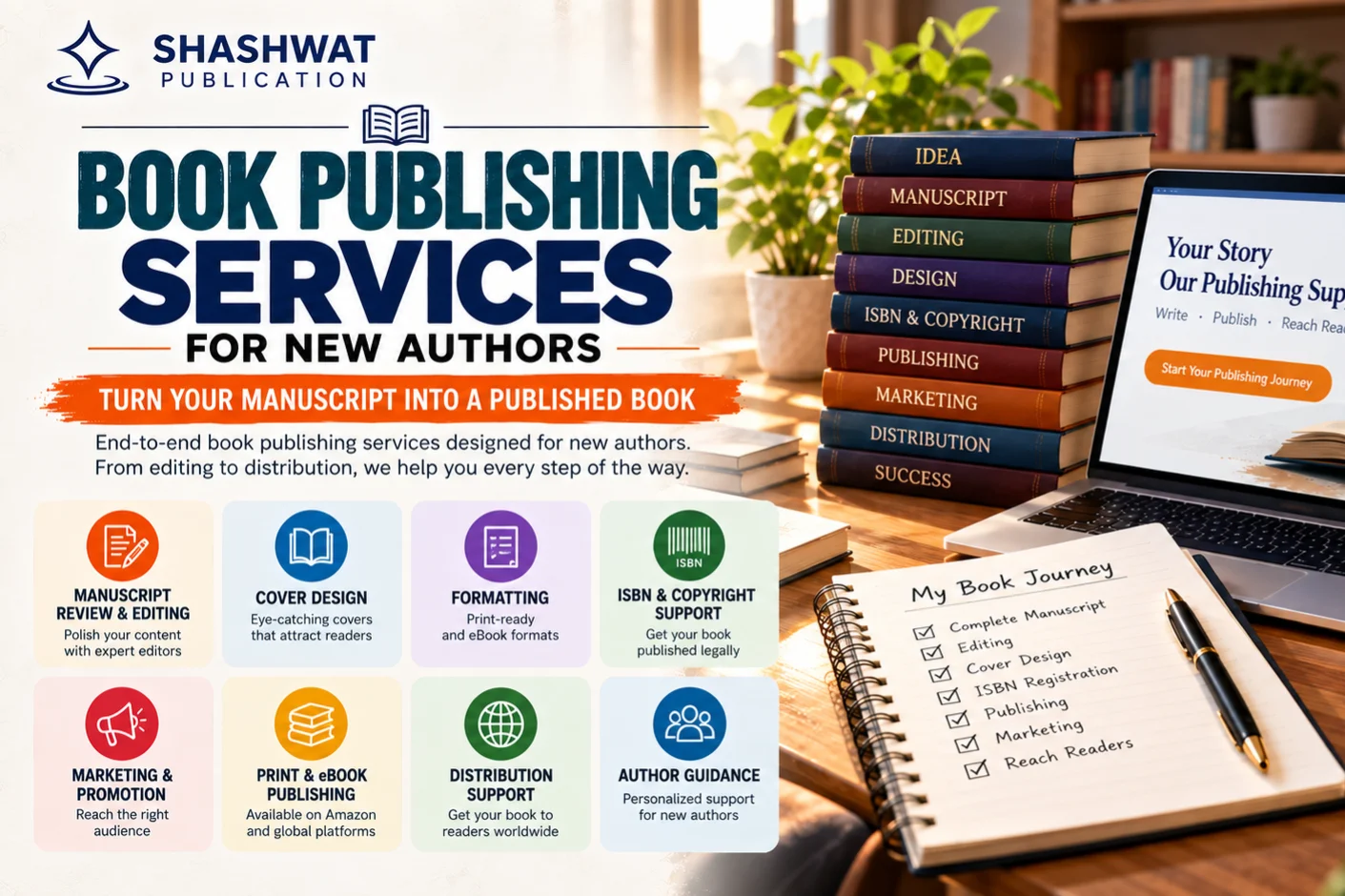 Book Publishing Services for New Authors in India